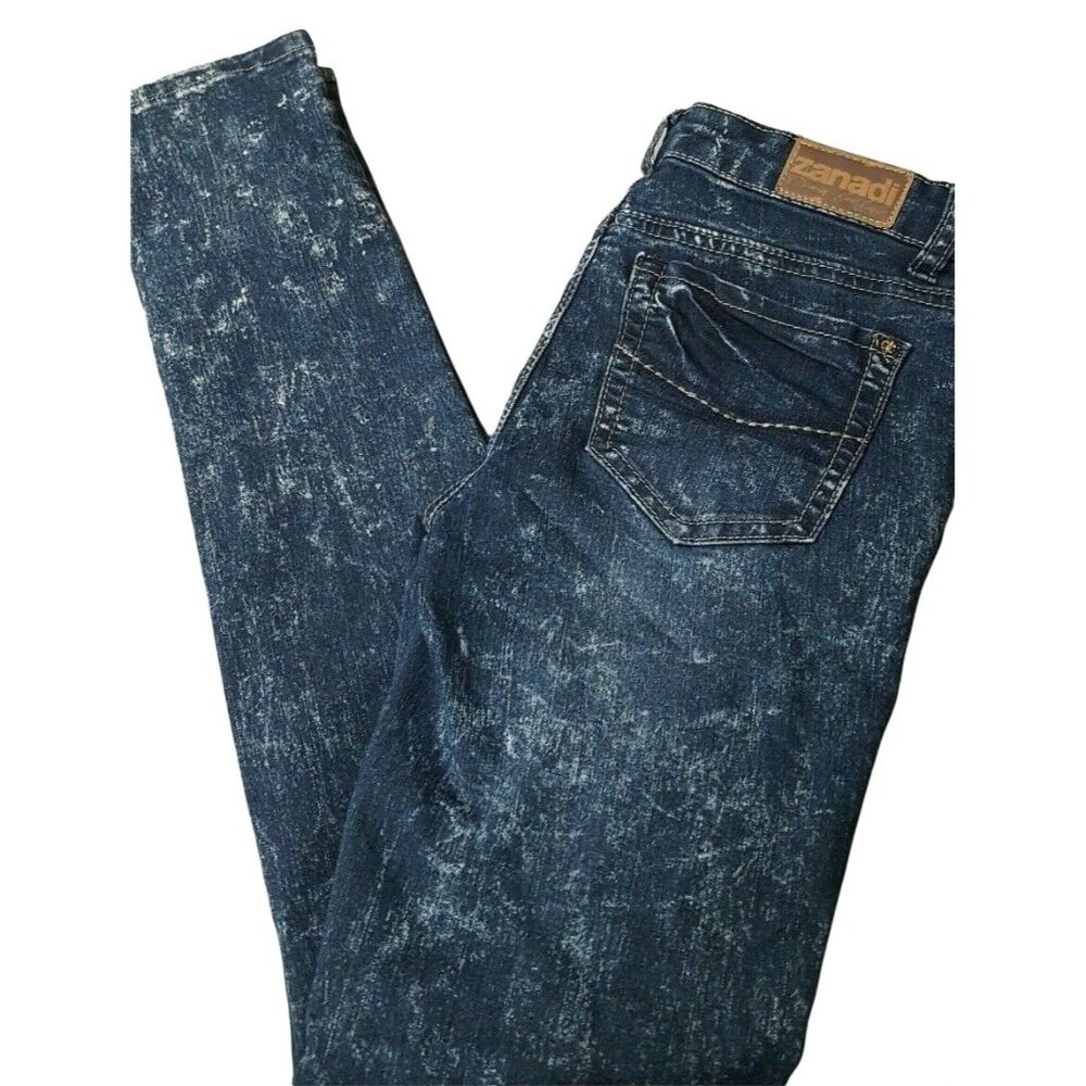 Zanadi Women's Juniors Jeans‎ Skinny Stretch 26 X 28 Acid Wash Dark Blue